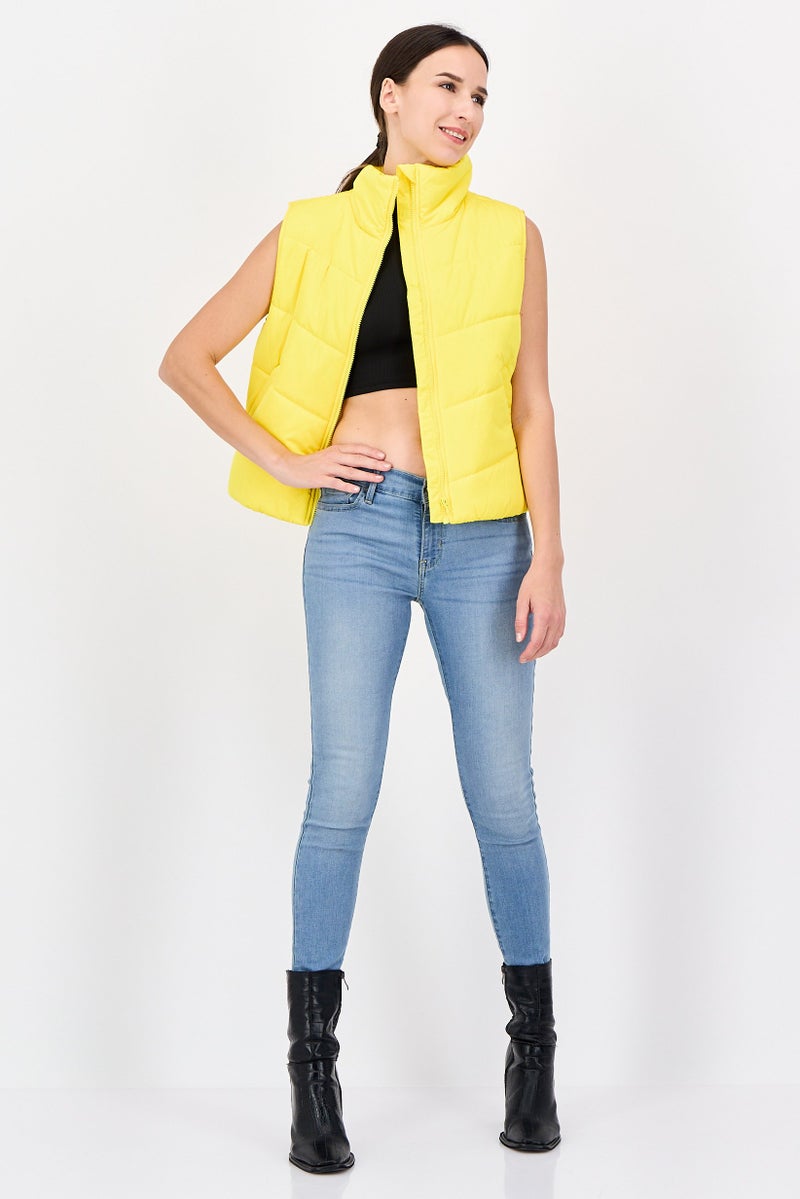 VANS Women Plain Puffer Jacket, Yellow - Image 2